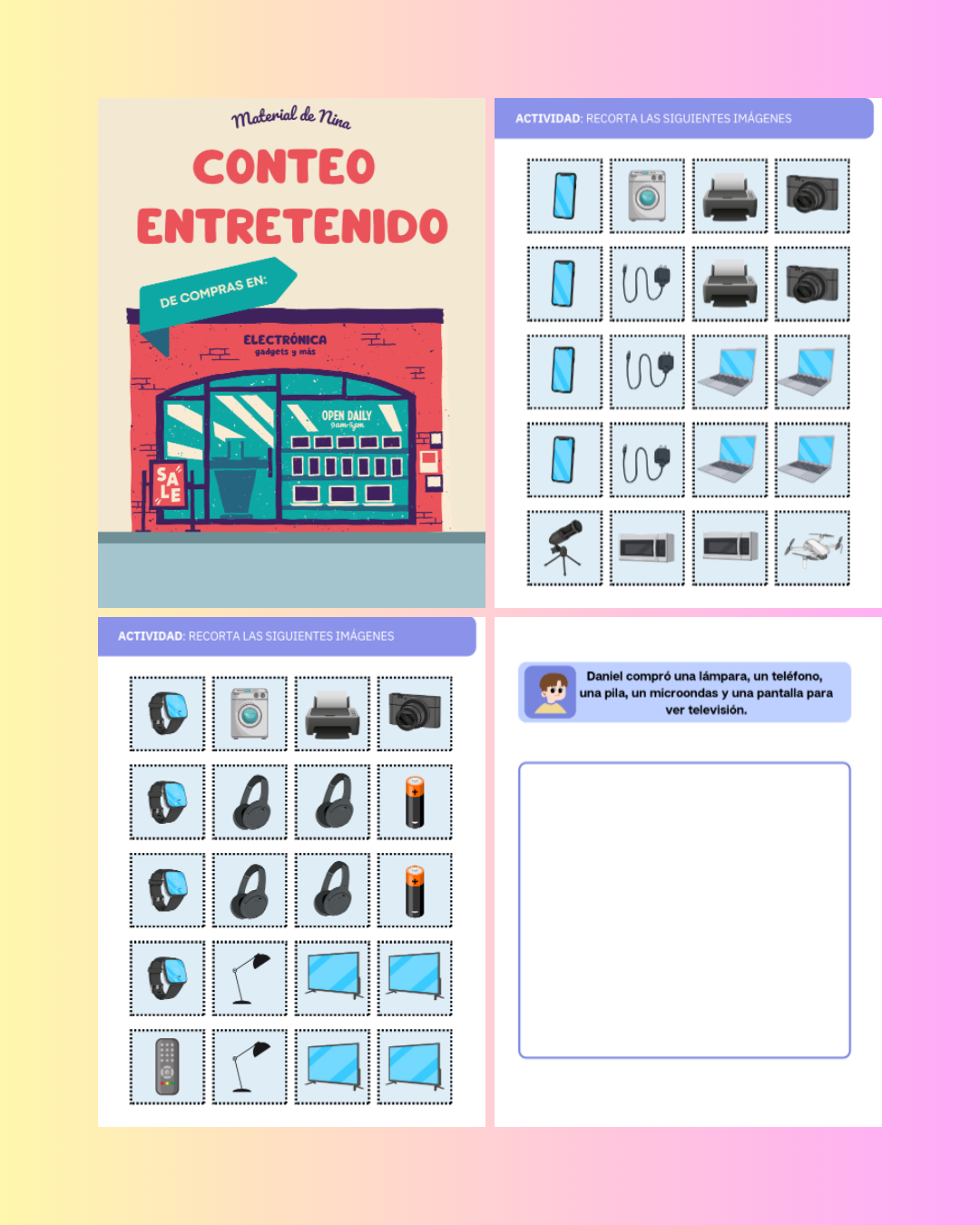 Conteo Entretenido mercadito tecnologia