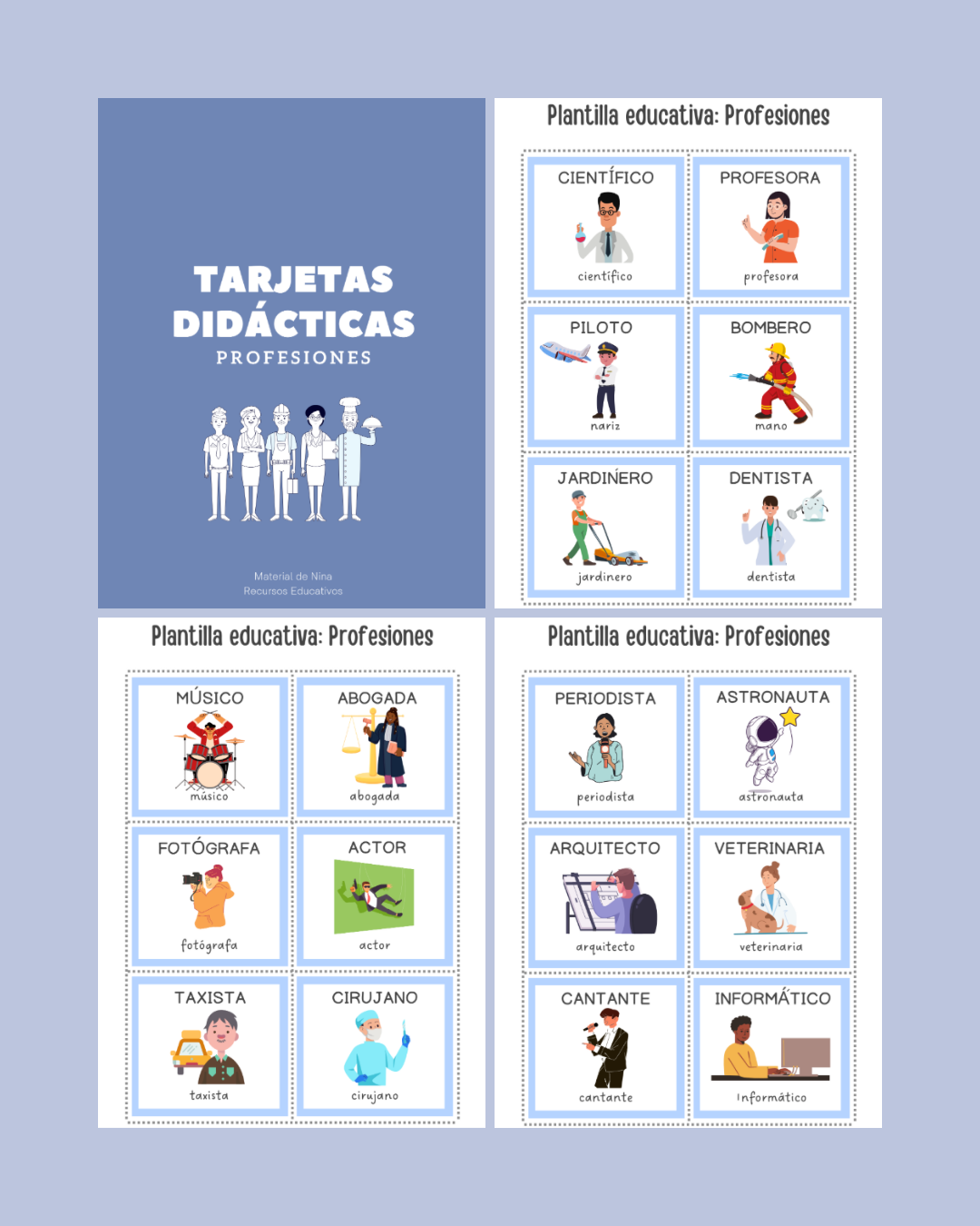 👩🚒👨⚕️ Tarjetas de Vocabulario de Profesiones para Niños: Aprende Jugando y Descárgalas Gratis