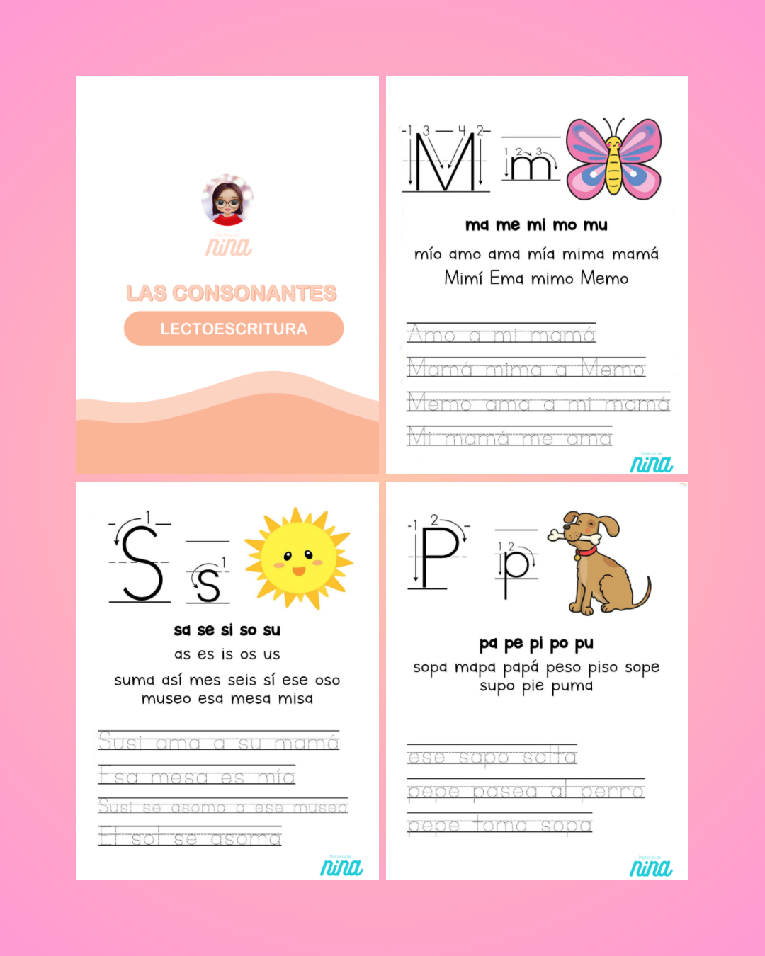 Fichas Educativas Caligrafía de Consonantes – Lectoescritura para Imprimir