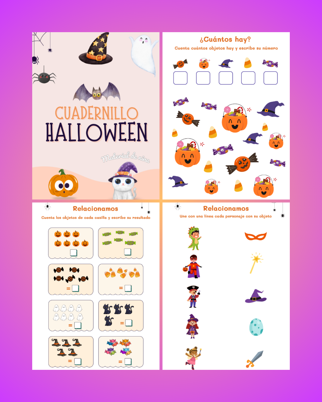 🎃 Actividades de Halloween para Niños: Atención, Conteo y Escritura Inicial con Juegos Dinámicos
