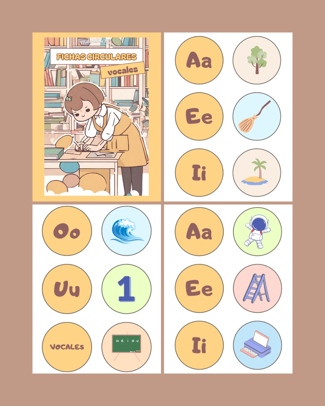 🅰️🧸 Fichas de Vocales para Educación Infantil: Asocia la Vocal Inicial con el Objeto (Descarga Gratis)
