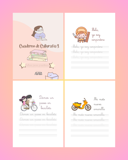 Cuaderno de Caligrafía con Oraciones – Práctica de Escritura Fluida para Niños