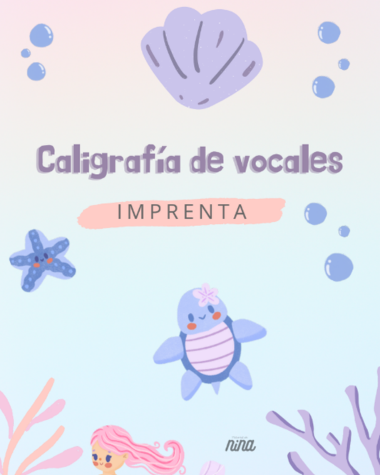 Caligrafía de vocales imprenta