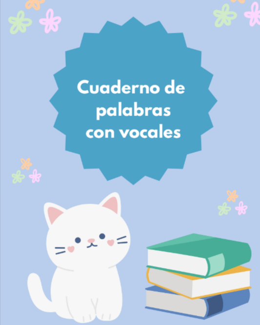 Cuaderno de palabras con vocales