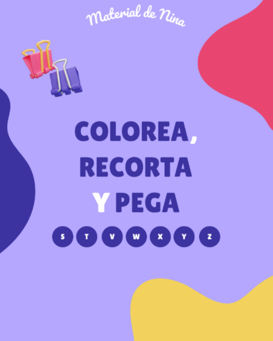 Colorea, recorta y pega consonantes parte 4