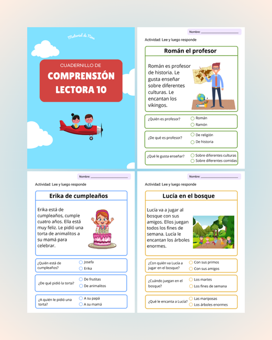 Actividades de comprensión lectora - Cuadernillo de ejercicios