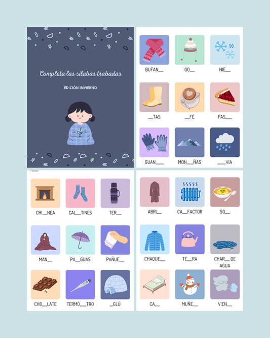 Completa las sílabas trabadas invierno