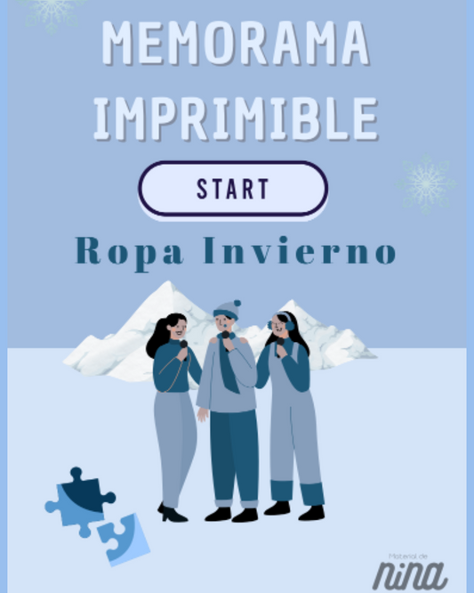 Juego de Memoria Vocabulario Ropa de Invierno