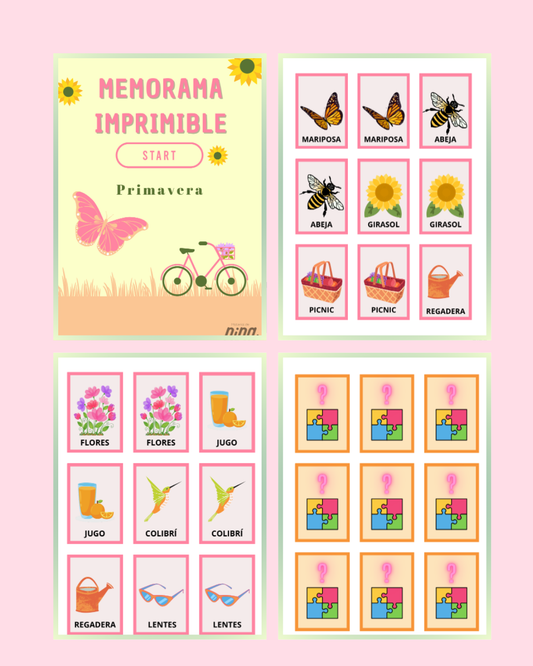 Juego de memoria de primavera