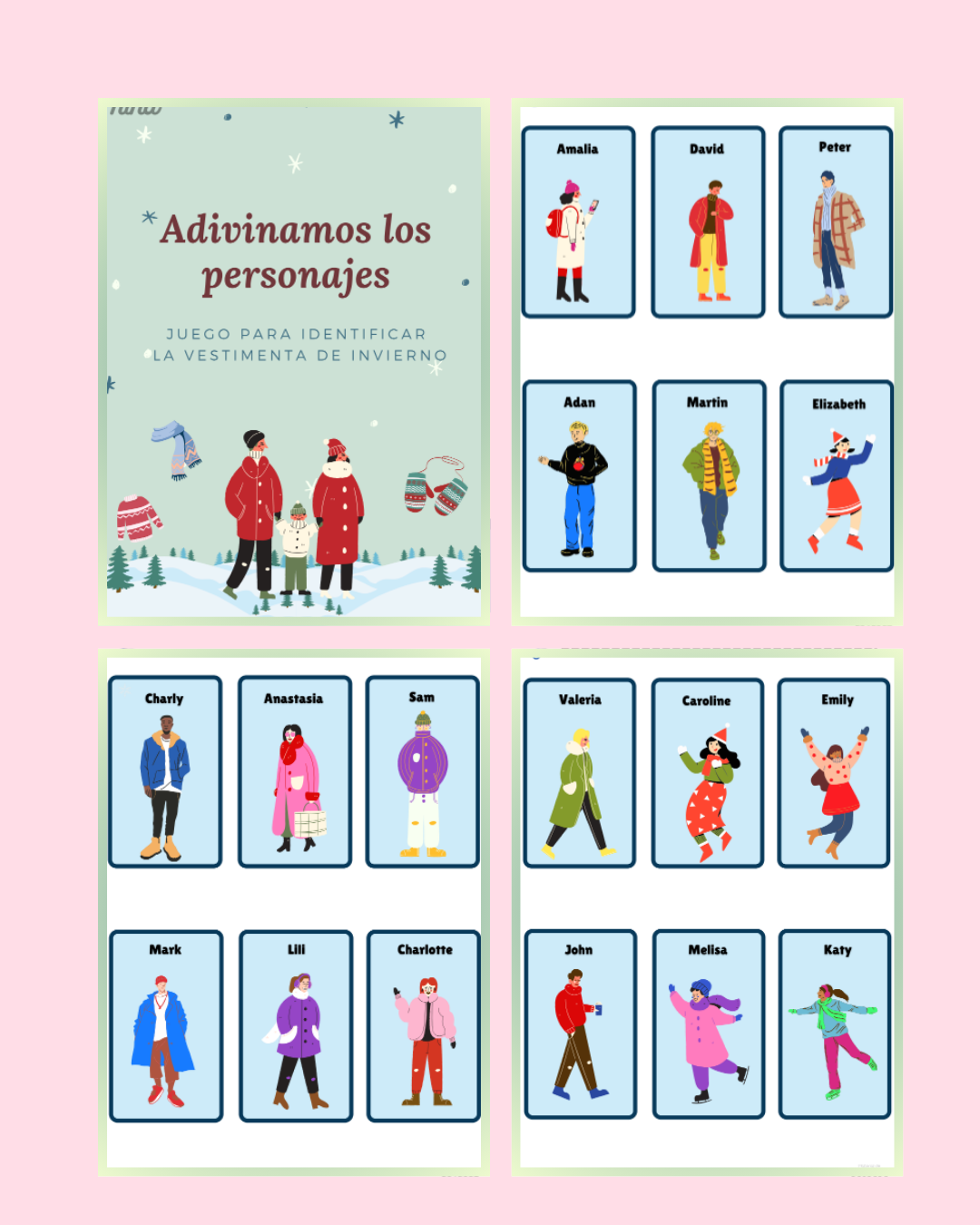 Juego Adivinamos los personajes atención e inferencias