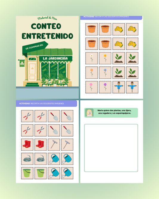 Conteo entretenido cuadernillo jardineria