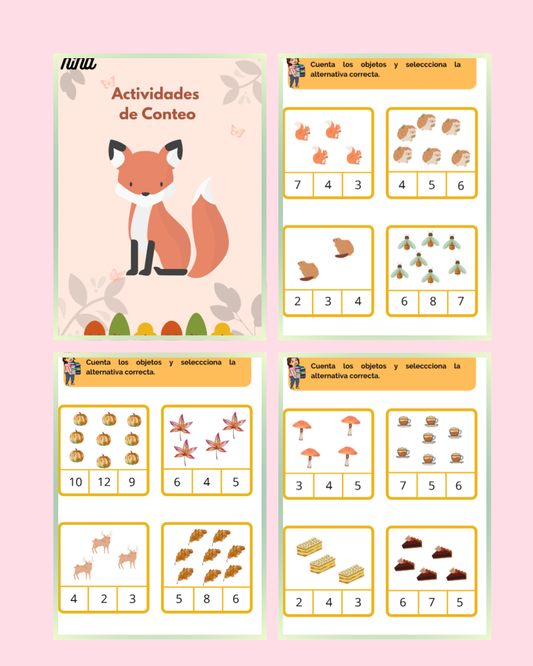 Actividades de conteo de otoño
