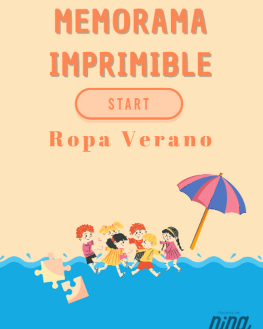 Juego de Memorama Imprimible de Ropa de Verano