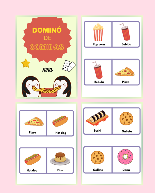 Dominó de comidas para trabajar la atención