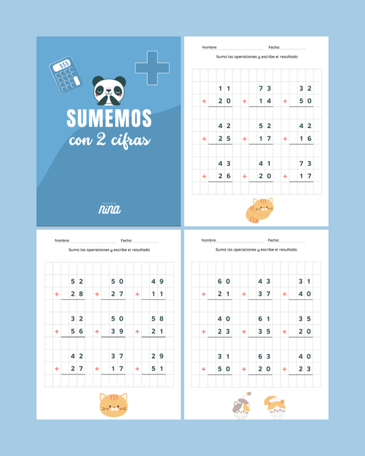 Sumemos 2 cifras Actividad para Descargar en PDF