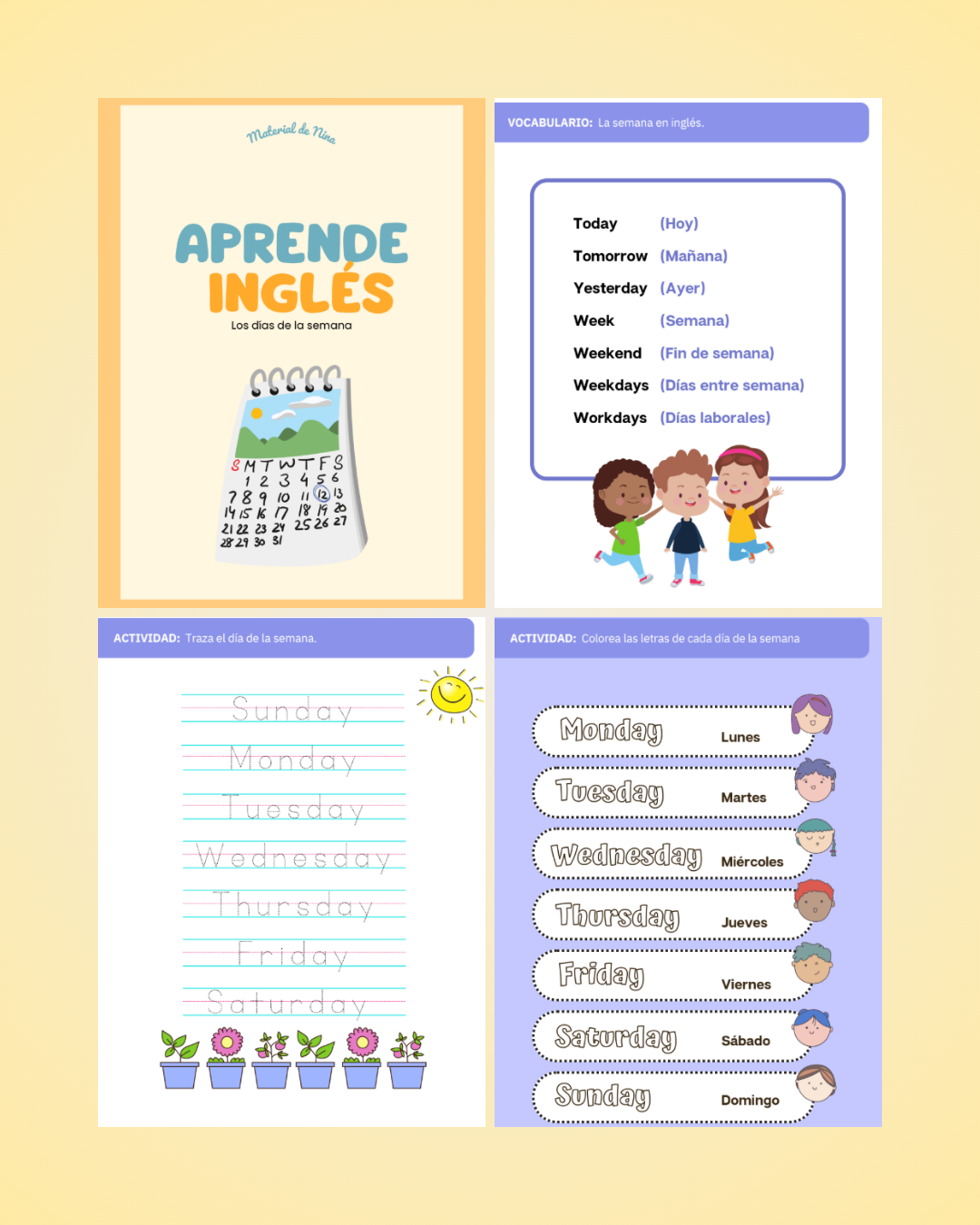 Aprende Inglés - días de la semana