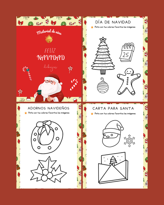 Libro para colorear Feliz Navidad