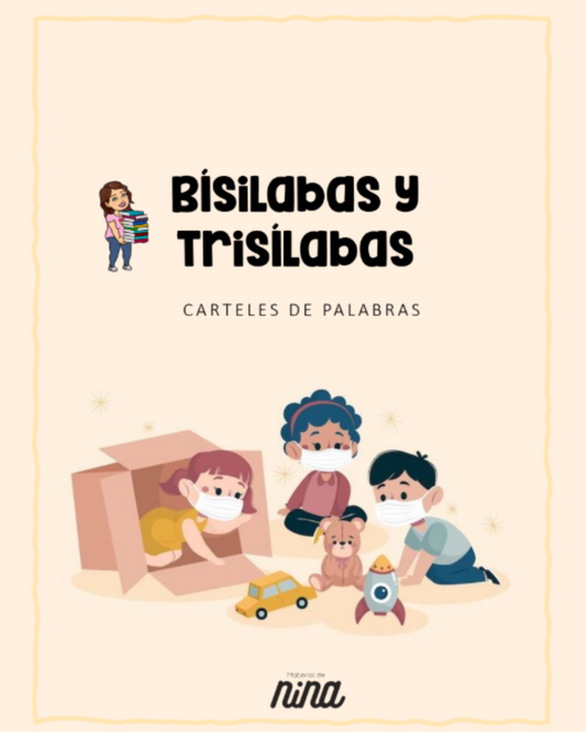 Fichas de Sílabas en Blanco y Negro: Arma Palabras Bisílabas y Trisílabas