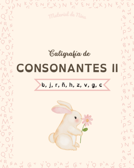Segundo Cuadernillo de Caligrafía de Consonantes – Imprimibles PDF Gratis para Niños que Aprenden a Escribir