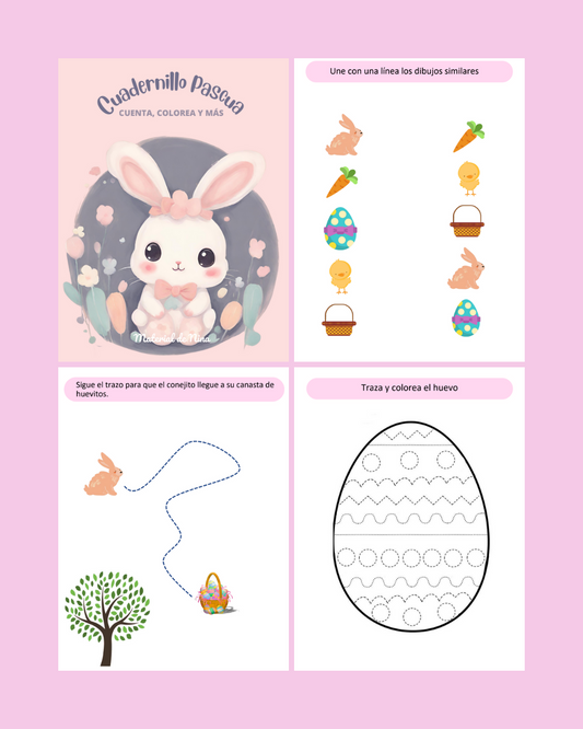 Cuenta, colorea y más – Cuadernillo de Pascua para imprimir gratis