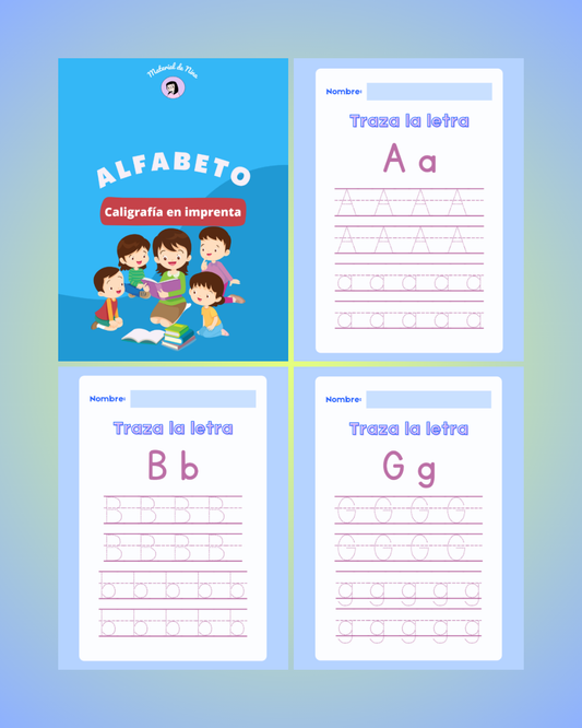 Cuaderno de Caligrafía del Abecedario en Español – Imprimible Gratis para Aprender a Escribir