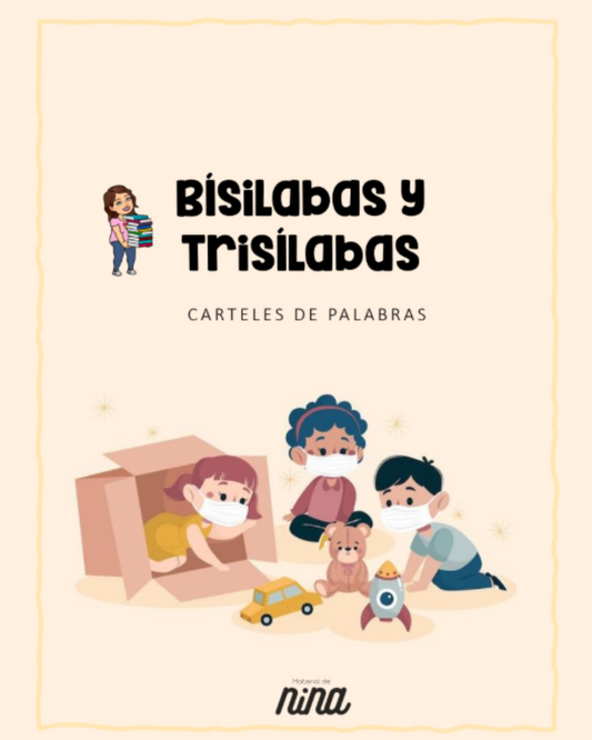 Fichas de Sílabas para Jugar a Formar Palabras: Bisílabas y Trisílabas Con Colores