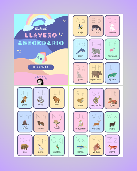 Llavero de Abecedario Portatil para Imprimir: Aprende las Letras (Descarga Gratis)