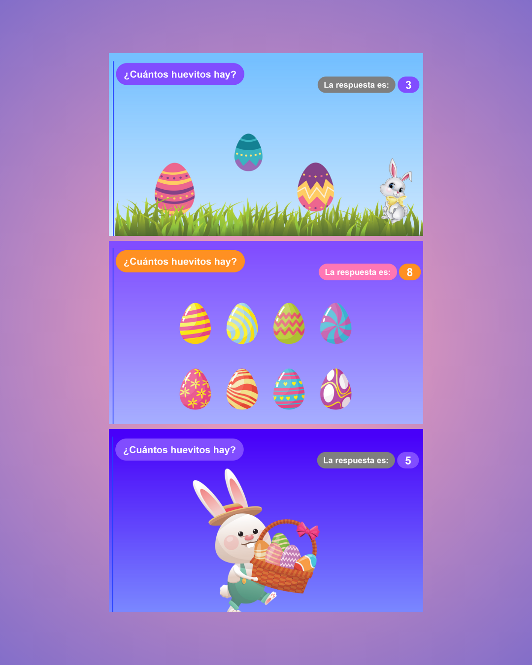 ¡A Contar Huevitos! PPT interactivo de Pascua para trabajar el conteo