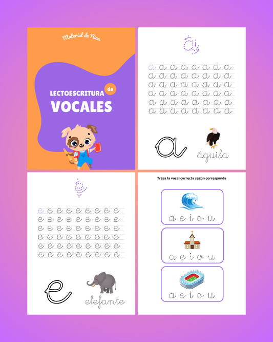 Cuaderno de Escritura Inicial de Vocales – Actividades y Caligrafía para Imprimir