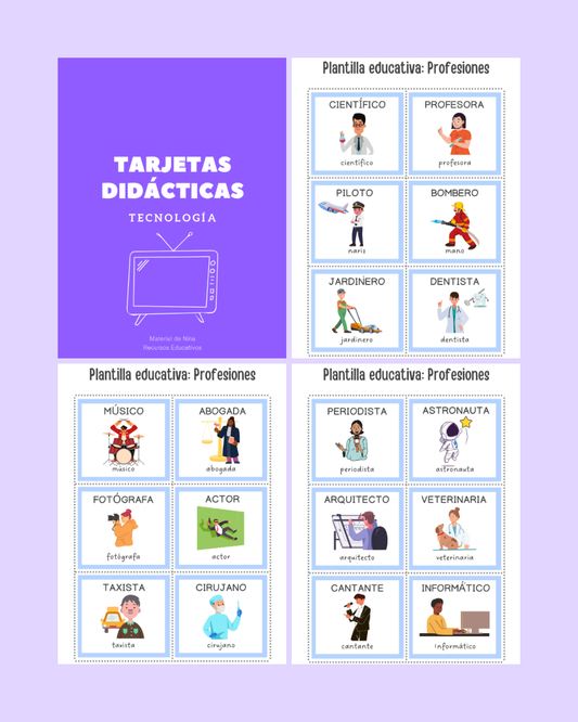 💻🔌 Fichas de Vocabulario de Tecnología para Niños: Aprende Palabras Modernas (Descarga Gratis)